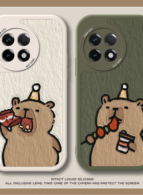 适用一加ace3的手机壳一加ace2prp卡比巴拉12可爱2v新款1+11油画风oppo小羊皮acepro竞速版全包防摔水豚网红