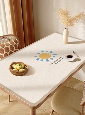 餐桌垫免洗防水防油防烫psvc书桌垫皮革隔热轻奢高级感茶几垫桌布