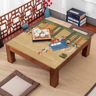 正方形桌布中式餐桌垫防水免洗防烫十大名画茶P几垫麻将桌四方桌