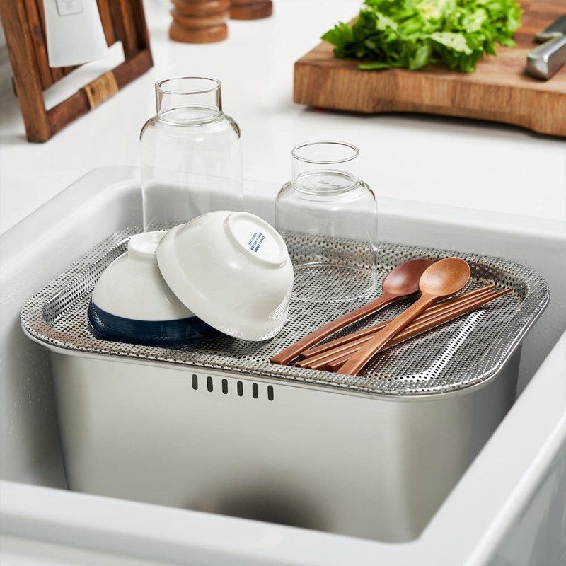Lacnbea水槽式不锈钢沥水篮加厚304洗菜框方形碗碟盆洗水果沥水架,厨房/烹饪用具,果蔬置物架/篮/框,淘宝优惠券,粉丝福利购,淘宝优惠卷