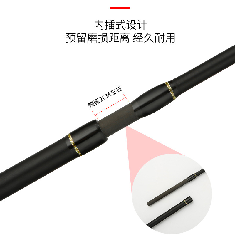 路亚竿三插e节便携m调轻雷强竿海竿碳素枪柄直柄打黑鱼鲈鱼远投杆