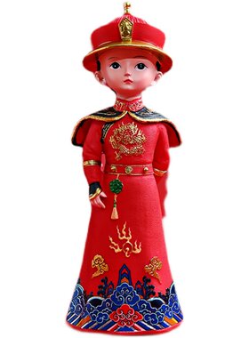 宫廷风皇上皇后古装树脂娃娃摆件B皇帝后人偶家居婚庆桌面装饰礼