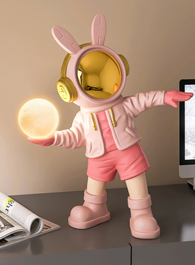 创意宇航兔摆件个性太空人现代桌面实用玄关电视柜客Y厅家居装饰