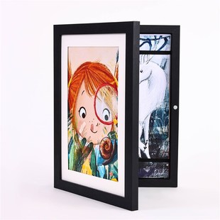 A3A4儿童画框框m翻盖相框收纳装裱diy画作储存美术画夹展示可更换