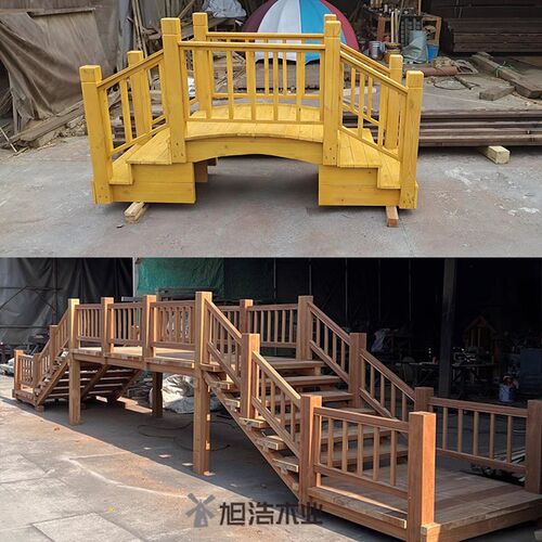 户外木桥拱桥g防腐木花园幼儿园婚礼弧形小桥庭院公园彷古中式木