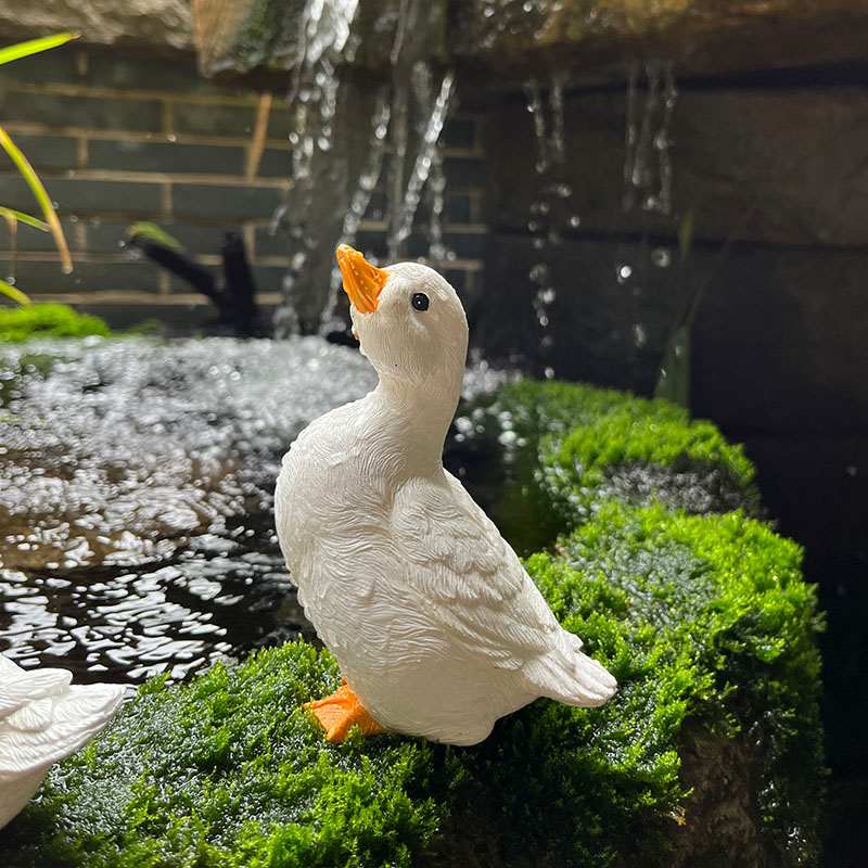 露台装饰庭院花园造景户外小院微景观H鸭子动物科尔鸭摆件古法鱼