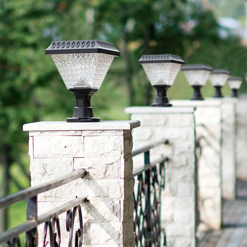 2023年太阳能k柱头灯花园别墅门柱户外庭院室外防水围墙柱子灯新