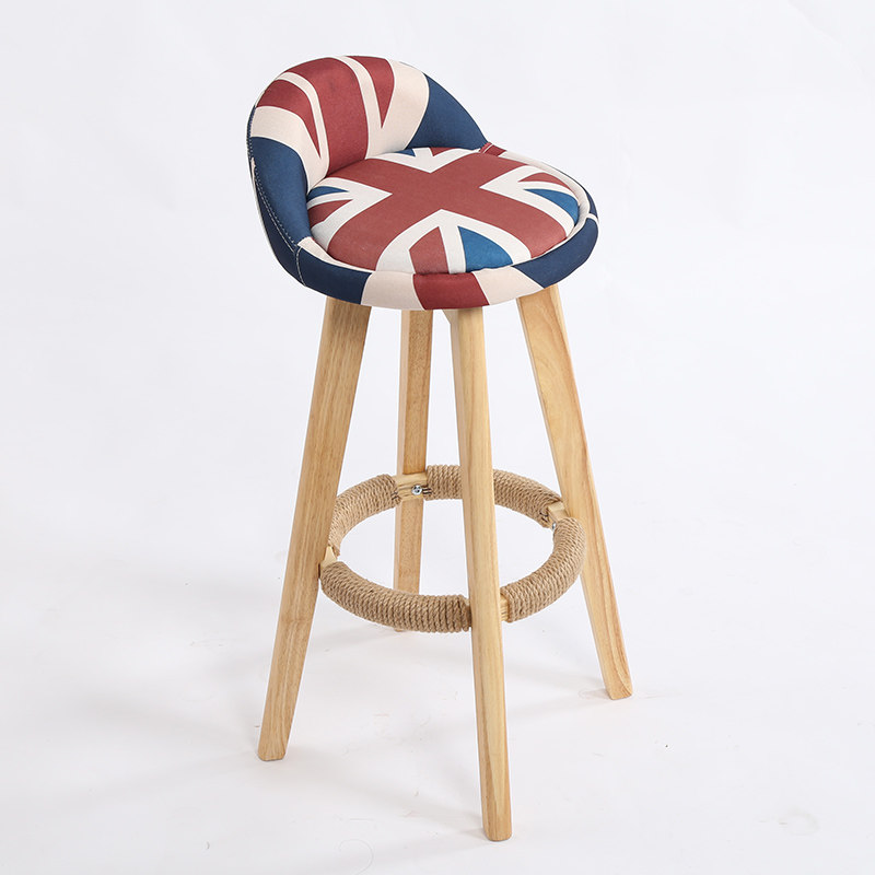 实木吧台椅子复古美式吧椅可定制旋转吧椅升降酒吧椅X简约前台创