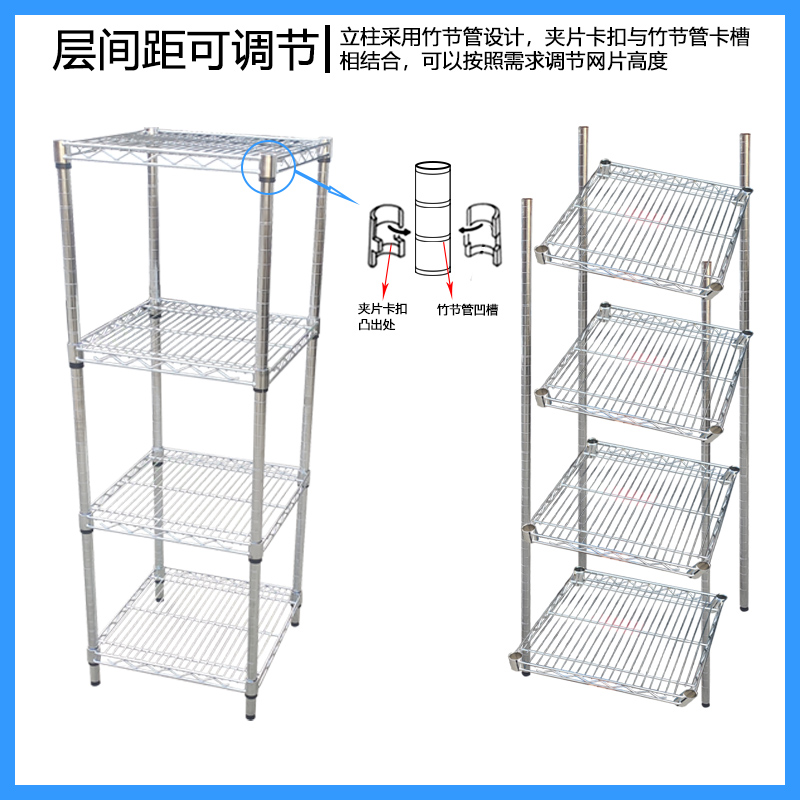 不锈钢货架带轮物料架p车间仓库家用铁架子移动置物架防静电展示