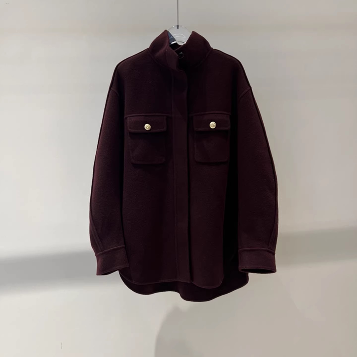 艾诺丝国内代购2025冬季新款时尚宽松翻领毛呢大衣外套女AC234148