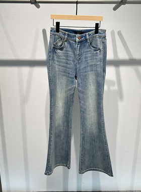 艾诺丝国内代购2026春季新款通勤高腰显瘦微喇牛仔裤长裤BR321127