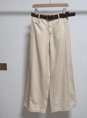 艾诺丝国内代购2025秋季新款百搭高腰休闲阔腿牛仔裤女装AR323031