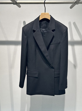 艾诺丝国内代购2026春季新款黑色修身显瘦一粒扣西装外套BR131108