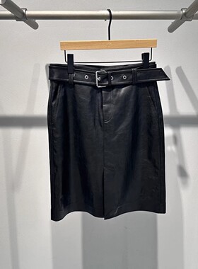 艾诺丝国内代购2025秋季新款时尚PU黑色短裙显瘦半身裙女AR354127