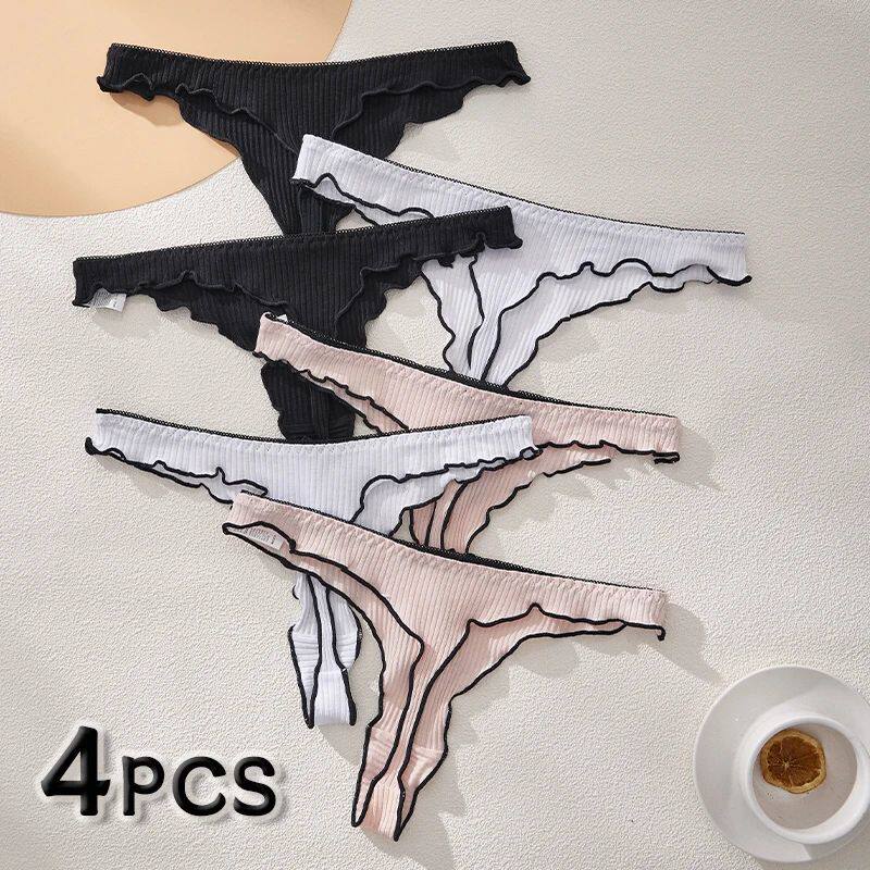 4 Pack Women's Cotton Thongs: Breathable G-String Set - Buy from Taobao, China | Shopme Agent