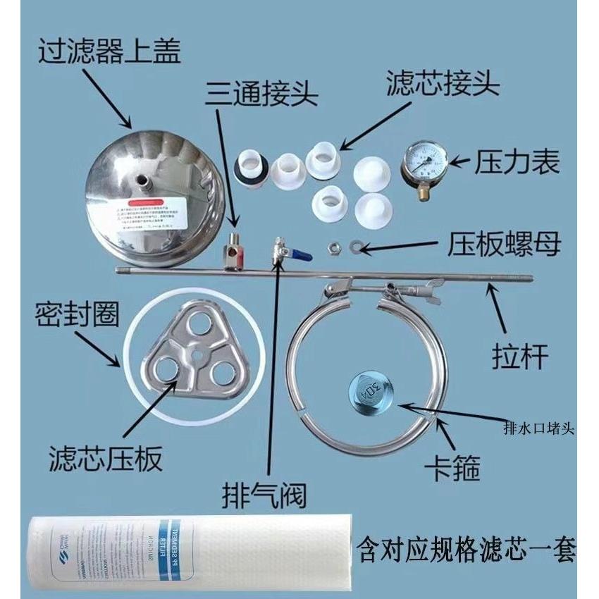 精密保安前置过滤器耗材配件密封圈压板盖子滤芯堵头压力表三通阀