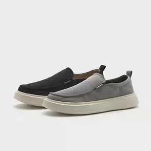 专柜正品Bata2026夏季布鞋男时尚百搭厚底休闲通勤一脚蹬WFB01BM6