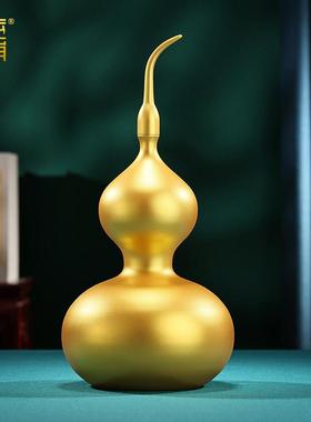 沙金色黄铜葫芦摆件光面家居客厅玄关办公室装饰品开业乔迁礼品