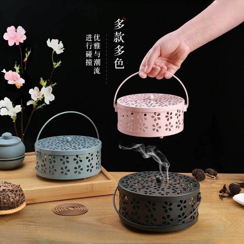 蚊香盘拖防火蚊香盒创意家用带盖子接灰放蚊香架铁艺檀香蚊香炉安,收纳整理,蚊香收纳盘/盒/架,淘宝优惠券,粉丝福利购,淘宝优惠卷