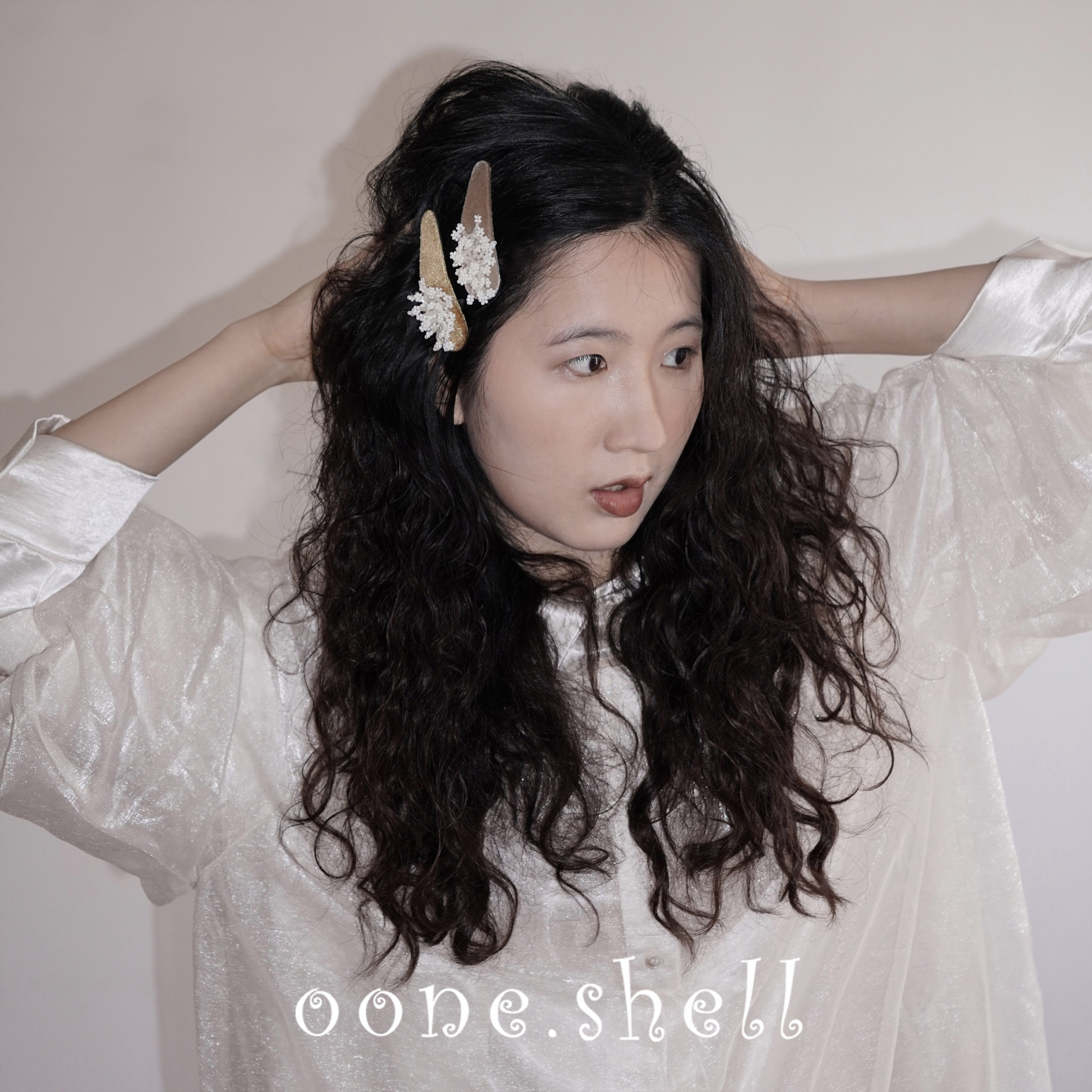 原创“小雏菊”立体绣珠小花发夹