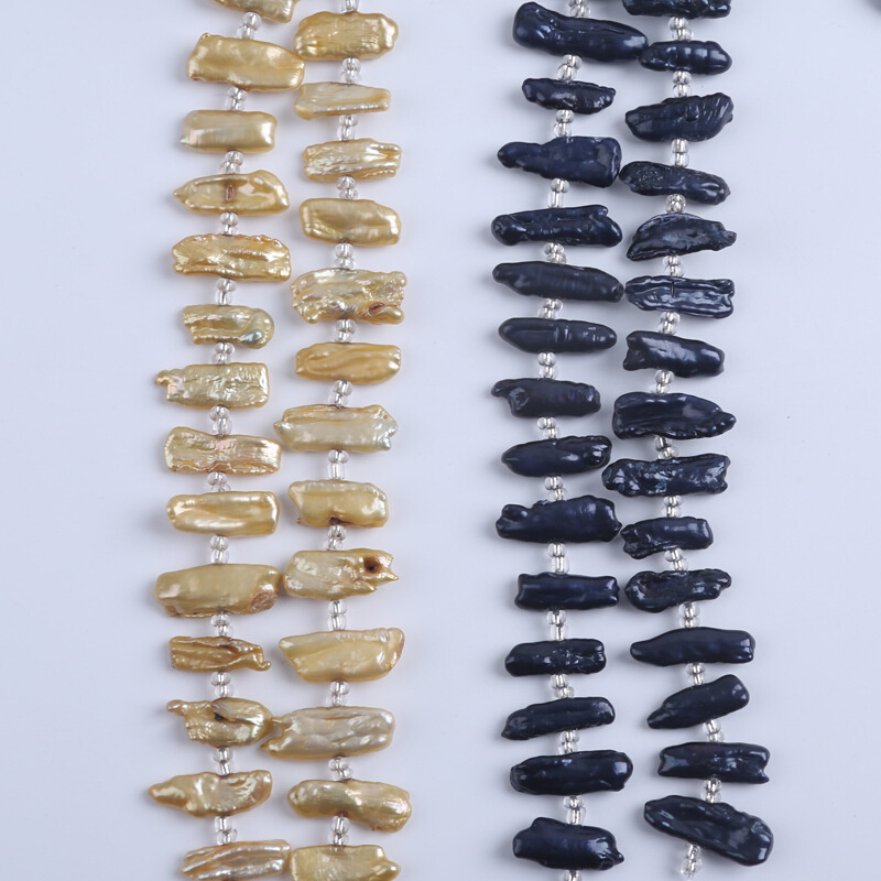 诸暨琵琶珠珍珠侧孔18cm 巴洛克珍珠 天然淡水珍珠散珠DIY饰品配