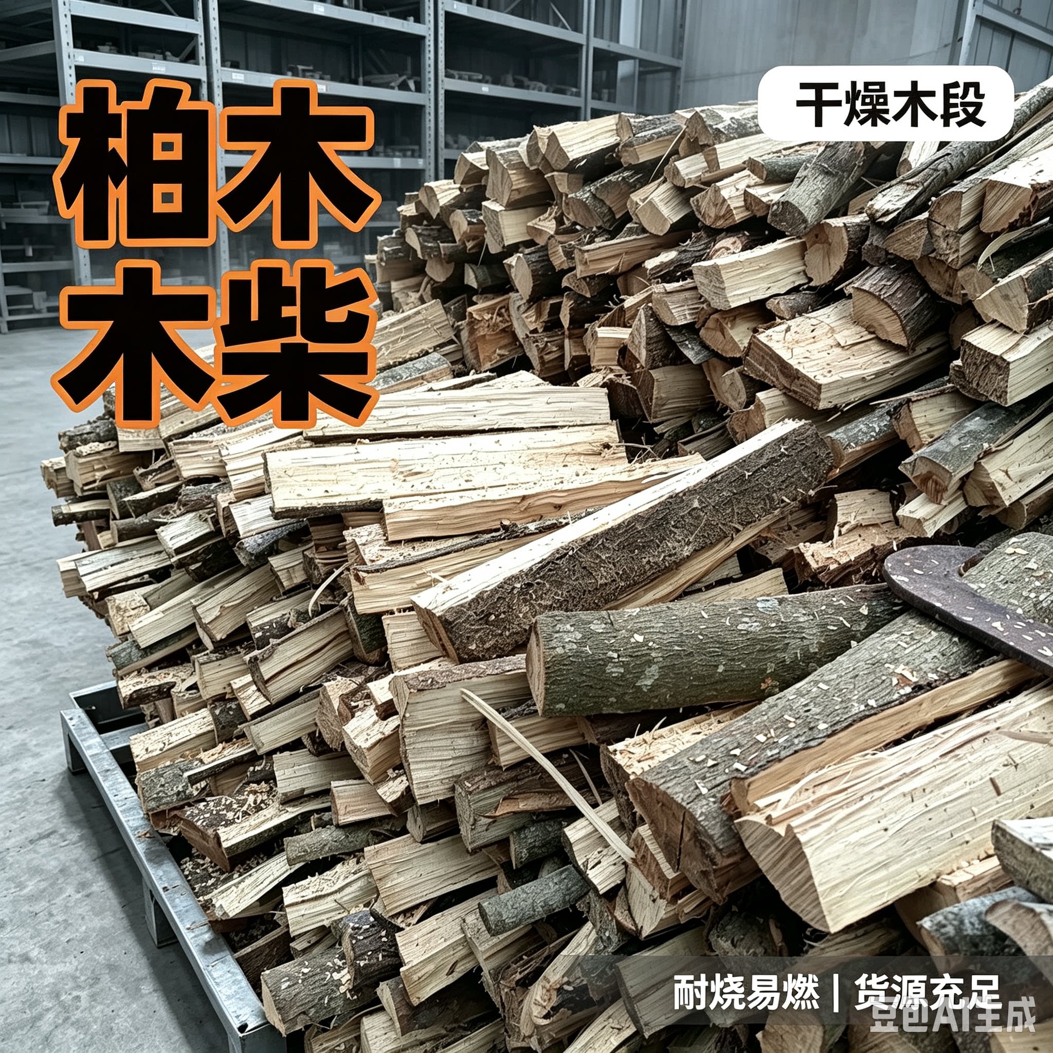 干木柴野炊取暖壁炉室内野营篝火