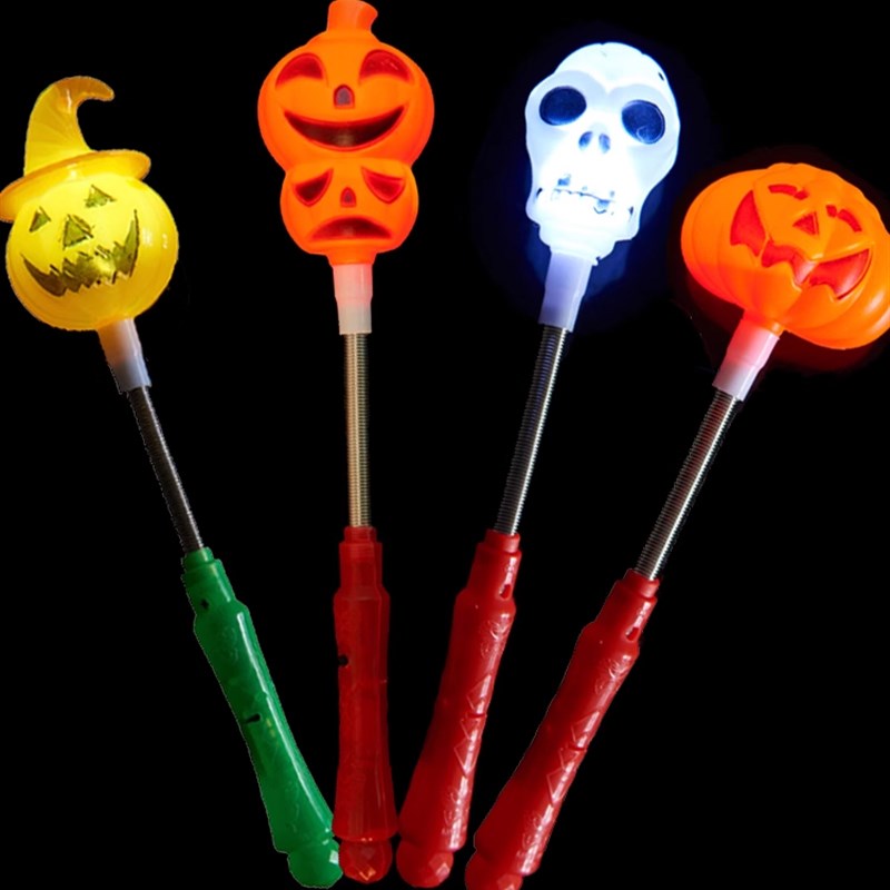 速发圣节南瓜棒南瓜灯儿童舞瓜道具用棒骷髅发光手提南会摇摇品灯