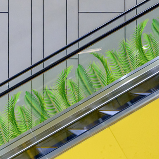 速发椰装 窗商场餐厅树扮静电无胶贴双 叶子地饰防撞腰线玻璃门落装