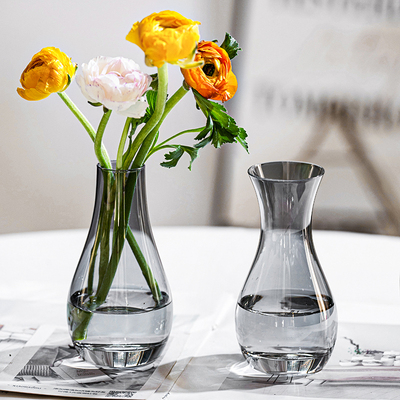 速发轻奢花璃花瓶透明创约简意客厅干玻插花餐桌摆件