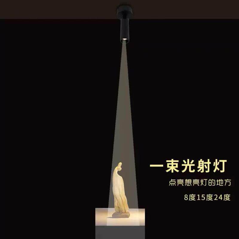 速发一束聚光展柜led灯迷你小射灯明装式背景墙照画可调小角度3w