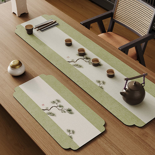 速发新中式吸意茶水硅藻泥禅席速干桌旗国风茶垫茶桌垫布茶旗茶台