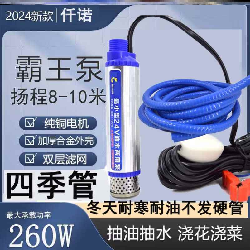 新款包邮电动抽油泵柴油泵3.5cm新款12v24v220v款油抽子迷你型潜