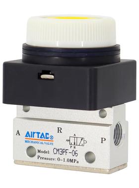 新款airtac亚德客机械阀手动阀CM3PF05/06/08G平头按钮型控制包邮