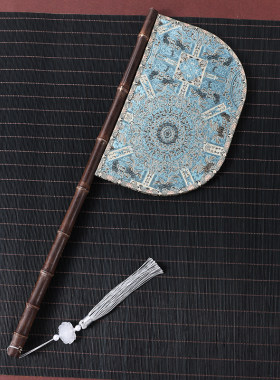 紫竹仿缂丝刀扇长柄异形汉服走秀