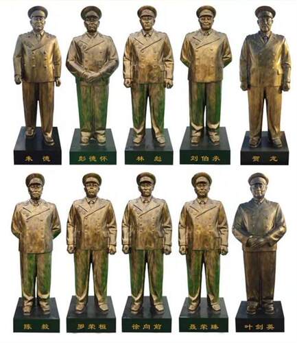 玻璃钢仿铜十大英雄模范人物雕塑展厅十大元帅胸像名人胸像定做