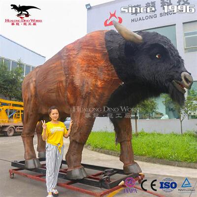 景区公园动物园美陈产品仿真机械电动野牛模型恐龙厂家定制生产