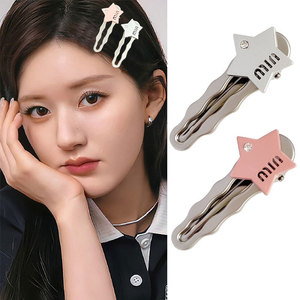 简约时尚带钻星星鸭嘴夹森女气质刘海夹前额碎发夹侧边夹发卡发饰