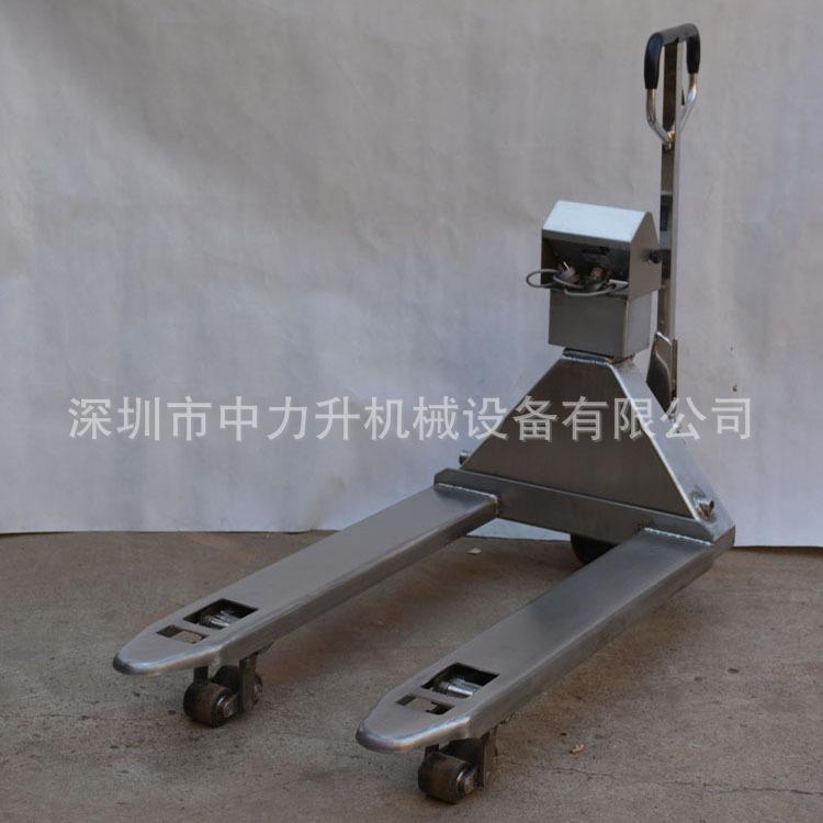 不锈电称手叉车液压钢搬运车子2吨吨LWS称重式油压托盘动地牛