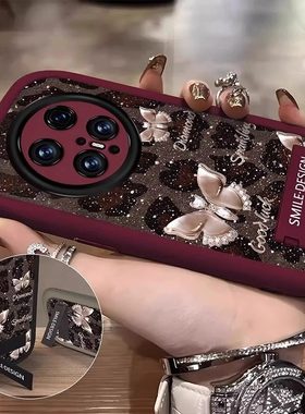 豹纹蝴蝶适用华为mate80pro手机壳新女款彩绘m70pro+全包防摔60保护套50创意个性40时尚艺术pura80ulta硅胶软