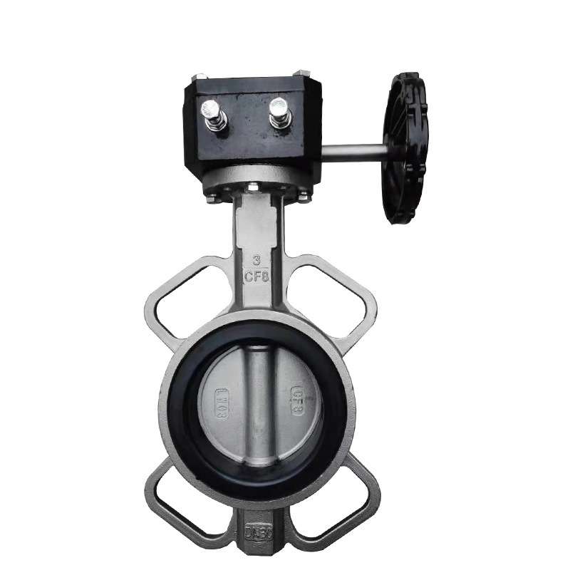 中盛阀门D371X-16P不锈钢蜗轮对夹蝶阀304/316/316L手动耐腐蚀
