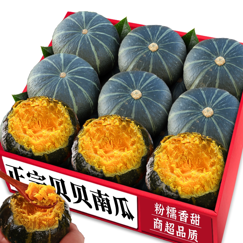现摘贝贝南瓜正宗新鲜9斤板栗味小南瓜栗面日本老瓜婴儿孕妇粉糯