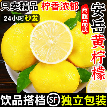 四川安岳黄柠檬新鲜水果皮薄当季整箱精选香水甜青柠檬小金桔特产