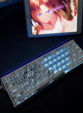 式2.0键帽侧刻字符透光适配醉鹿a75 迈从 ace68 x87 60 65 68 75