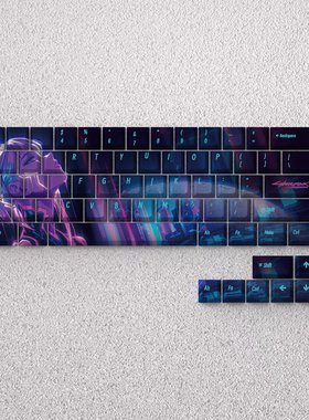 文绍露西正刻键帽赛博朋克边缘行者原厂高度PBT材质适配60 65 68