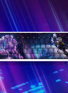 文绍露西键帽侧刻透光赛博朋克边缘行者主题130键高度原厂材质pbt