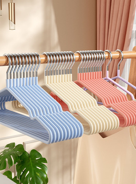 衣架家用挂衣无痕防滑加粗实芯晾衣架学生宿舍收纳神器挂T恤撑子