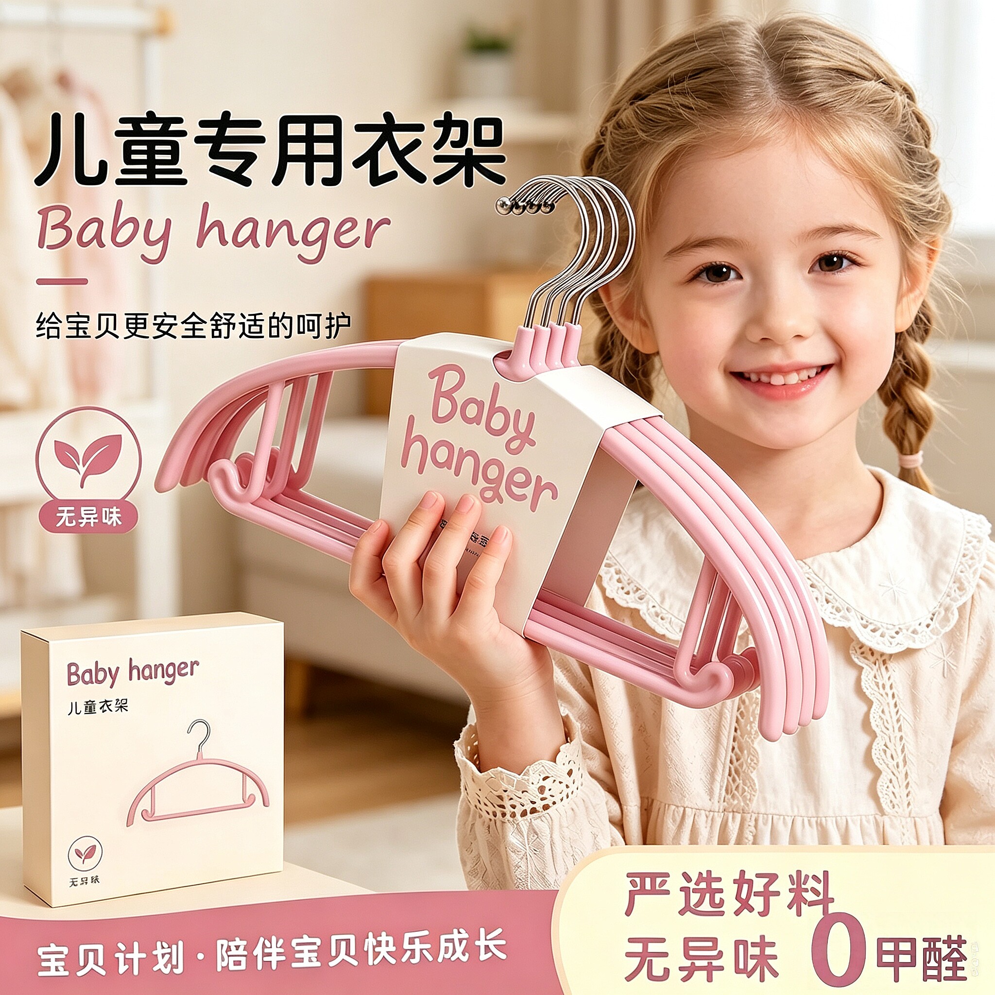 儿童衣架晾衣挂婴儿无痕防滑宝宝小衣架家用新生中大童小孩衣撑子