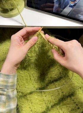 秋冬开卷！围巾材料包diy抹茶色围巾毛线混纺雪花纱编织围脖情侣