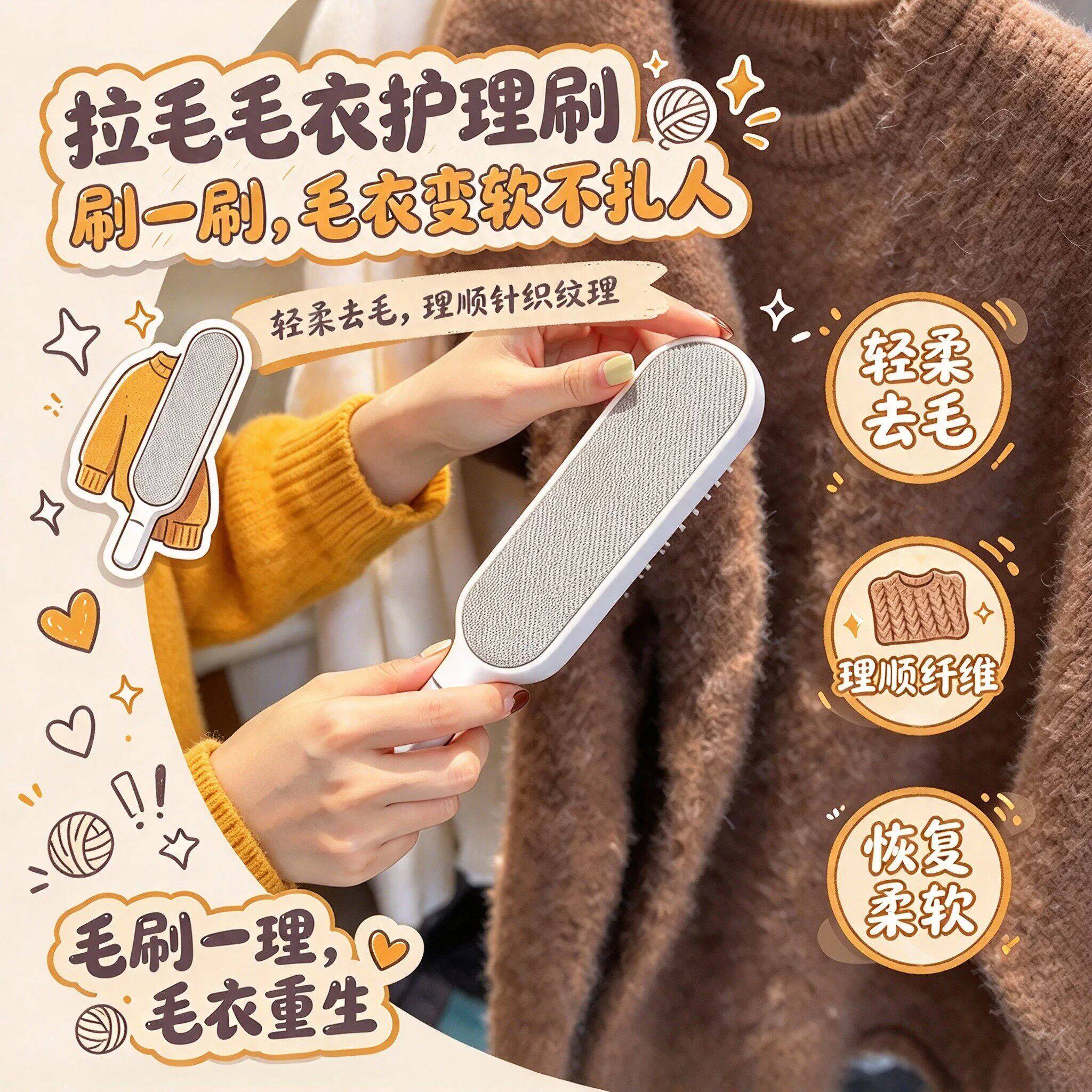 拉毛毛衣护理刷!家用衣物刮毛器多功能静电粘毛器双面款不伤衣服