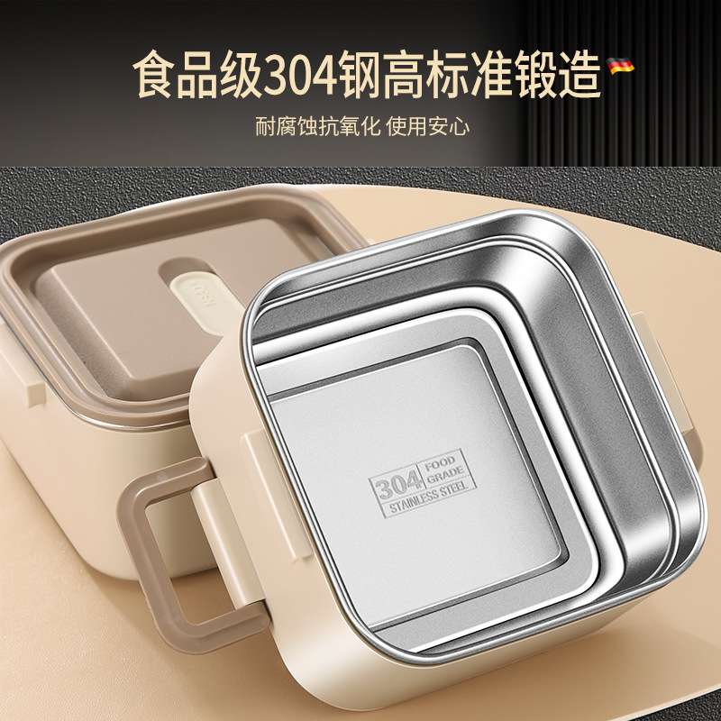 304不锈钢分层保温饭盒可微波炉加热上班族带饭轻便分格便当餐盒